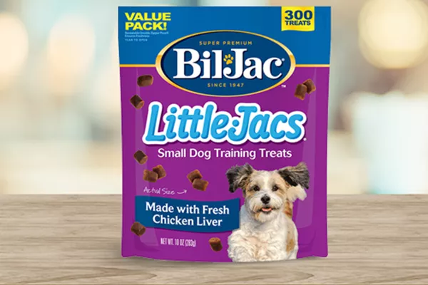 4 ounce pouch of Little Jacs dog treats